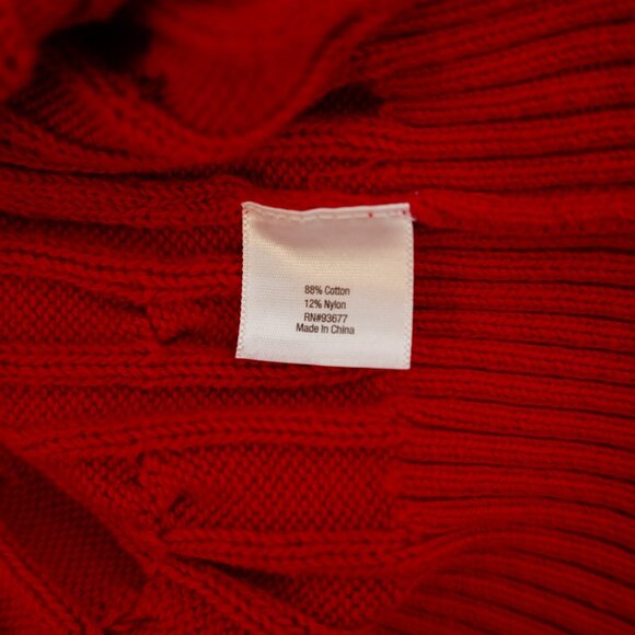St. John's Bay Red Ribbed‎ Cotton Scoop Neck Sweater Large Cotton Nylon - Picture 8 of 8